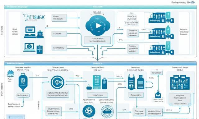 Abstract diagram showing data flow from sources through processing to insights